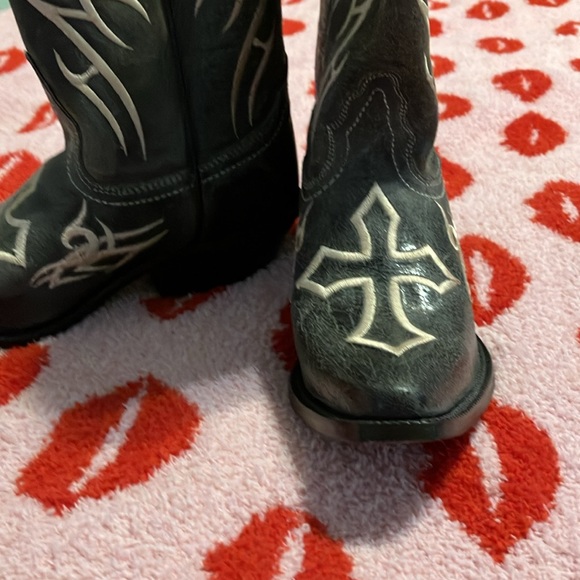 Justin NWOT..Charcoal Grey/white ! Leather boots Women’s size 7. Never worn new! - Picture 5 of 9